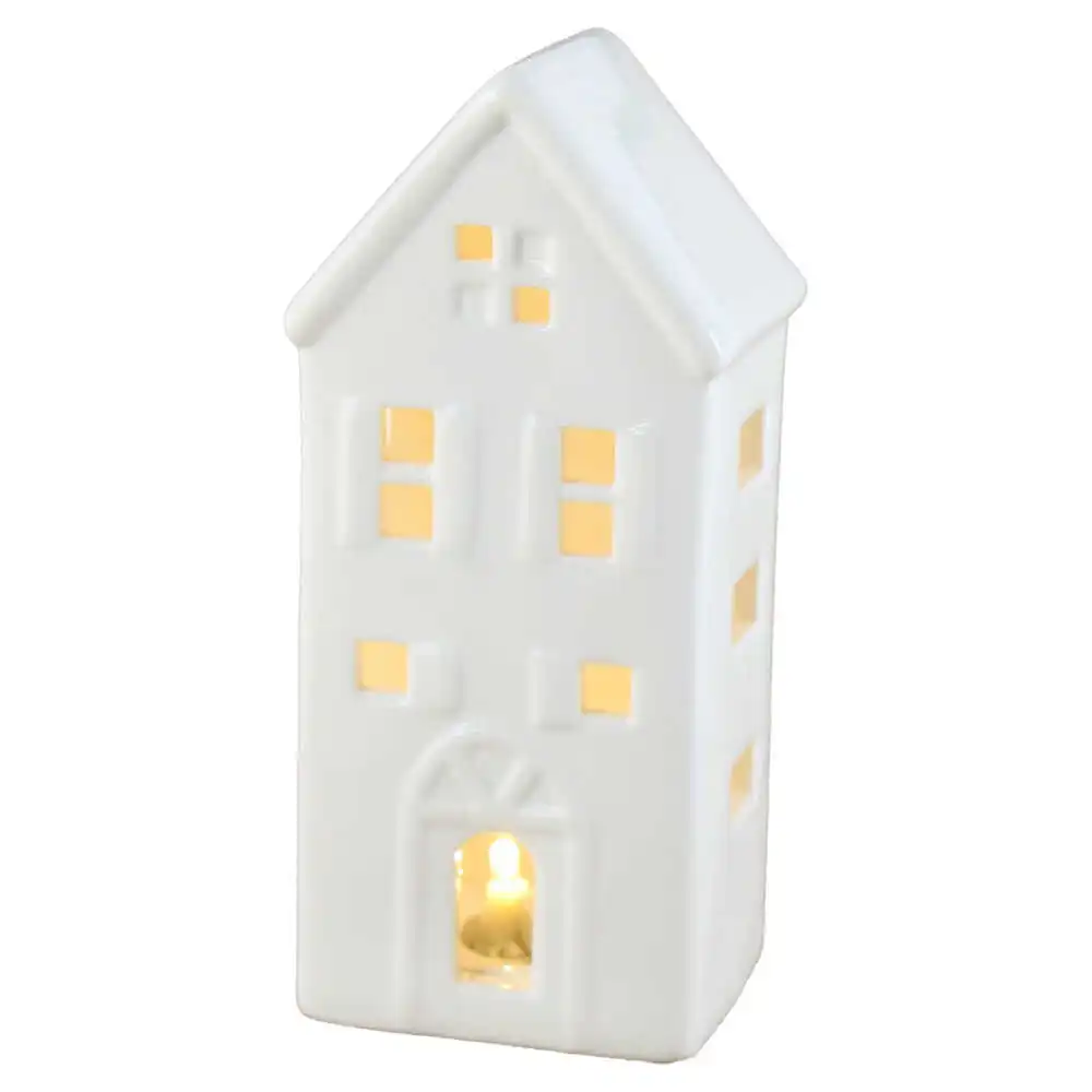 Casuta de Craciun din ceramica cu led 16 CM Casuta de Craciun din ceramica cu led 16 CM