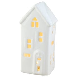 Casuta de Craciun din ceramica cu led 16 CM