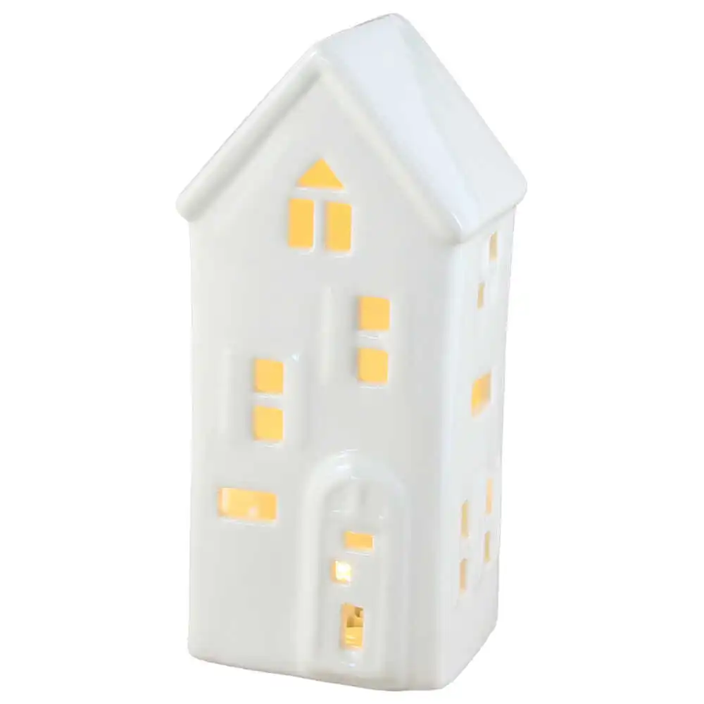 Casuta de Craciun din ceramica cu led 16 CM Casuta de Craciun din ceramica cu led 16 CM