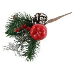 Pick creanga brad cu bobite rosii 16 CM