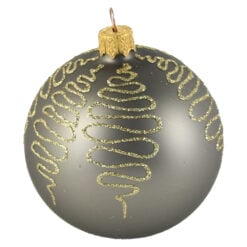 Glob pentru brad din sticla cu glitter 8 CM