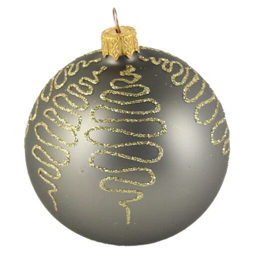 Glob pentru brad din sticla cu glitter 8 CM