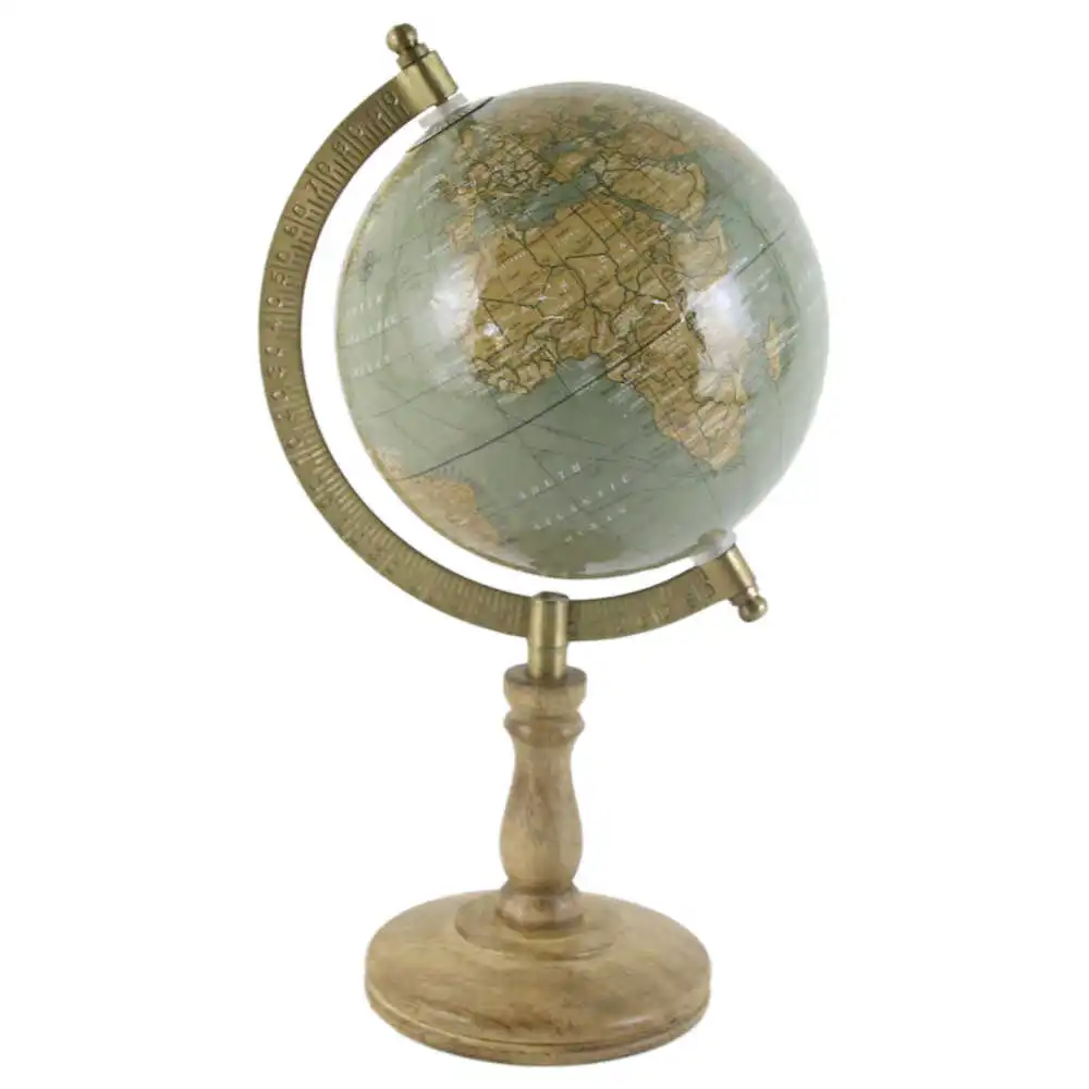 Glob pamantesc pe suport din lemn 15x27 CM Glob pamantesc pe suport din lemn 15x27 CM