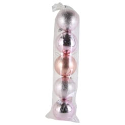 Set 5 globuri pentru brad din plastic 8 CM