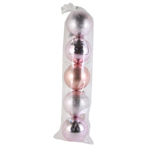 Set 5 globuri pentru brad din plastic 8 CM