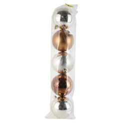 Set 5 globuri pentru brad din plastic 8 CM