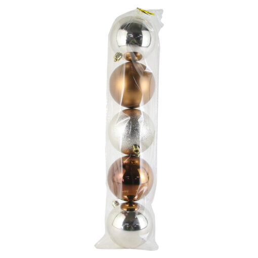 Set 5 globuri pentru brad din plastic 8 CM