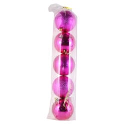 Set 5 globuri pentru brad din plastic 8 CM
