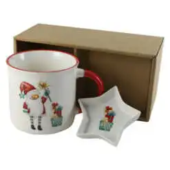 Cana de Craciun din ceramica cu bol steluta
