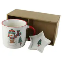 Cana de Craciun din ceramica cu bol steluta