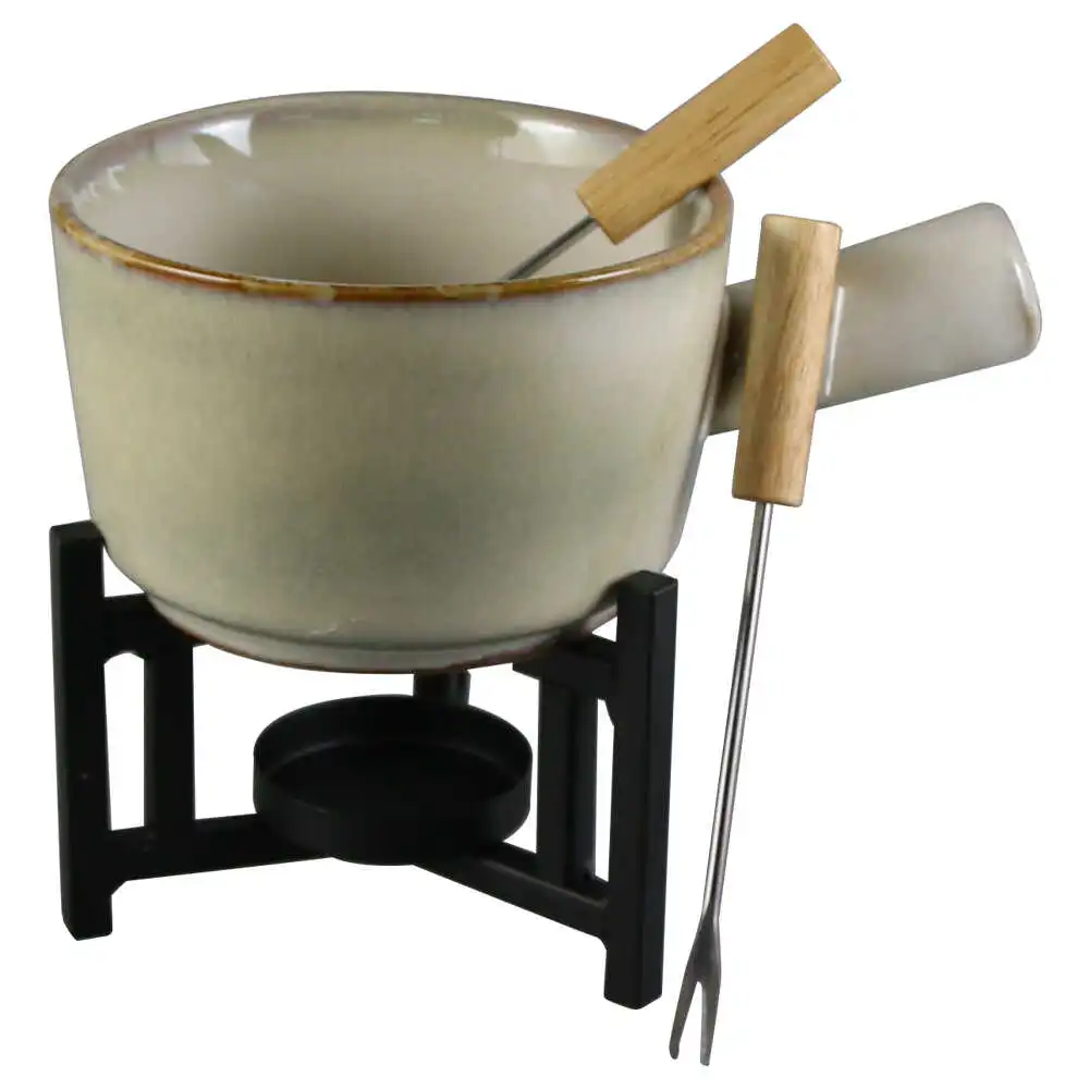 Set pentru fondue din ceramica 4 piese Set pentru fondue din ceramica 4 piese