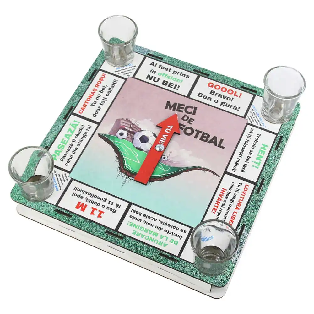 Joc de baut cu 4 pahare shot "Meci de Fotbal" 25x25 CM
