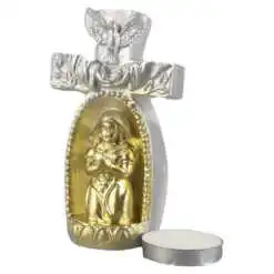 Cruce din ipsos cu o lumanare 6x11 CM