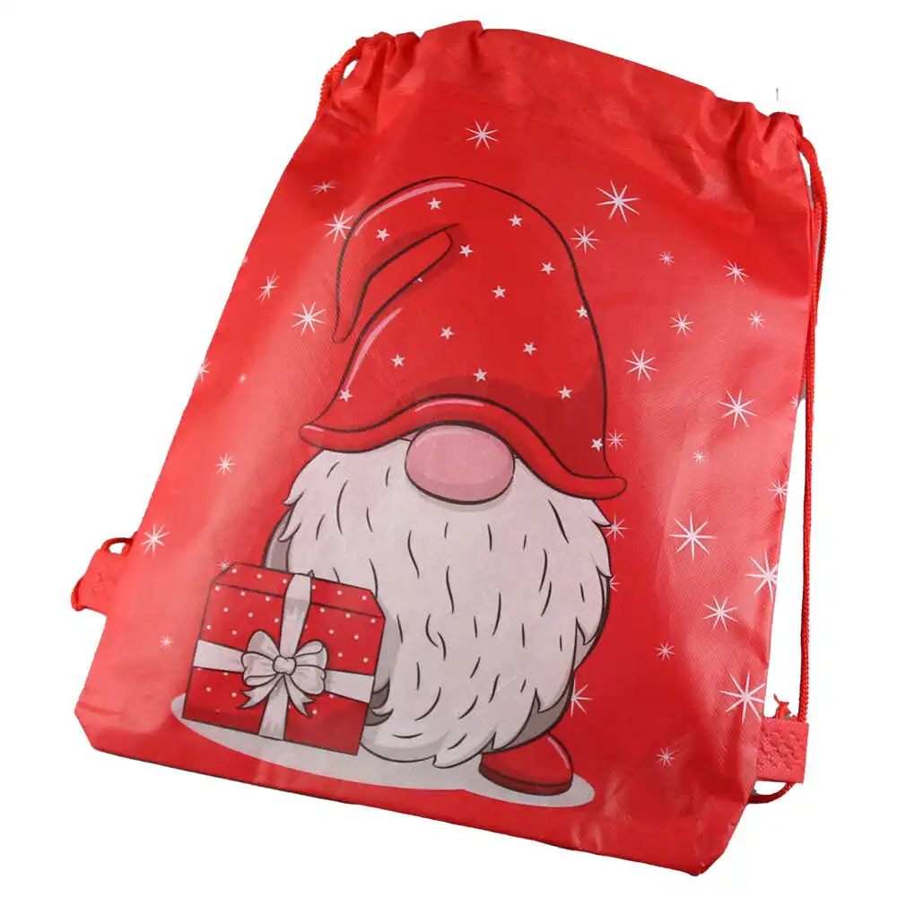 Punga cadou din textil Mos Craciun 27x34 CM