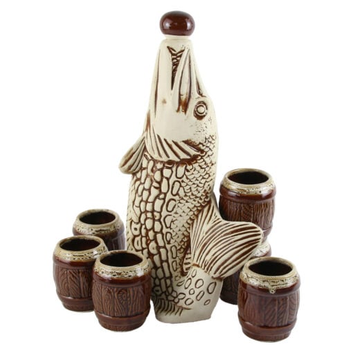 Set pentru vin din ceramica cu 6 cani