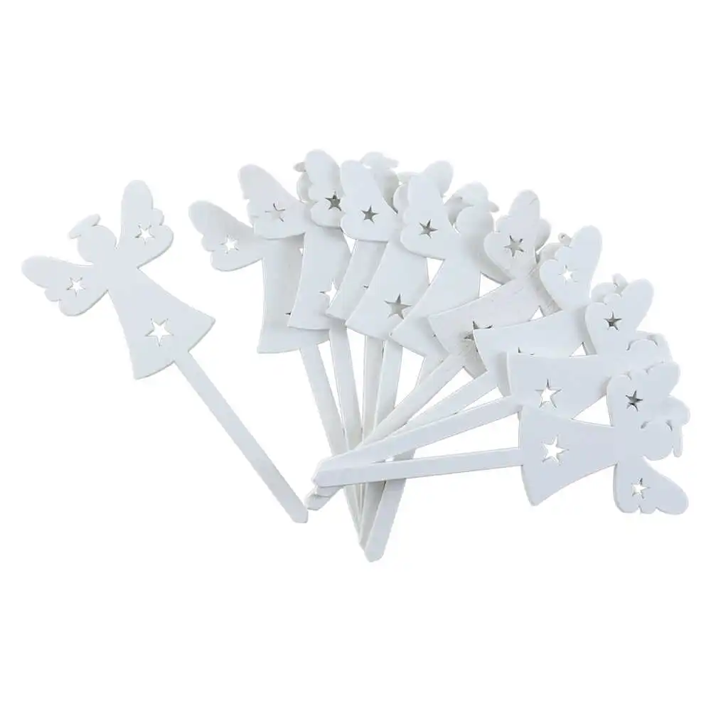 Pick decor Set 10 Inger din lemn alb