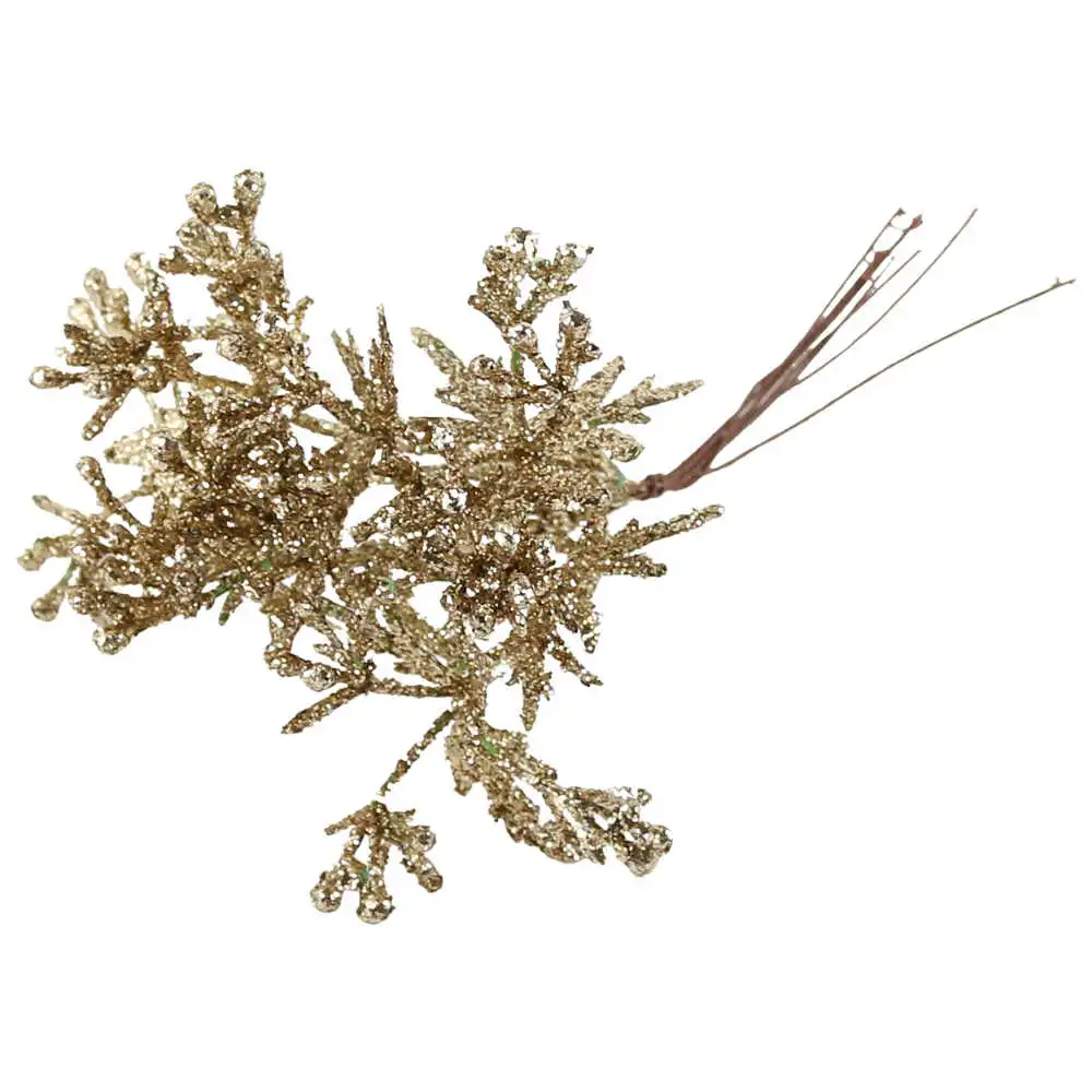 Pick creanga cu glitter auriu 18 CM Pick creanga cu glitter auriu 18 CM