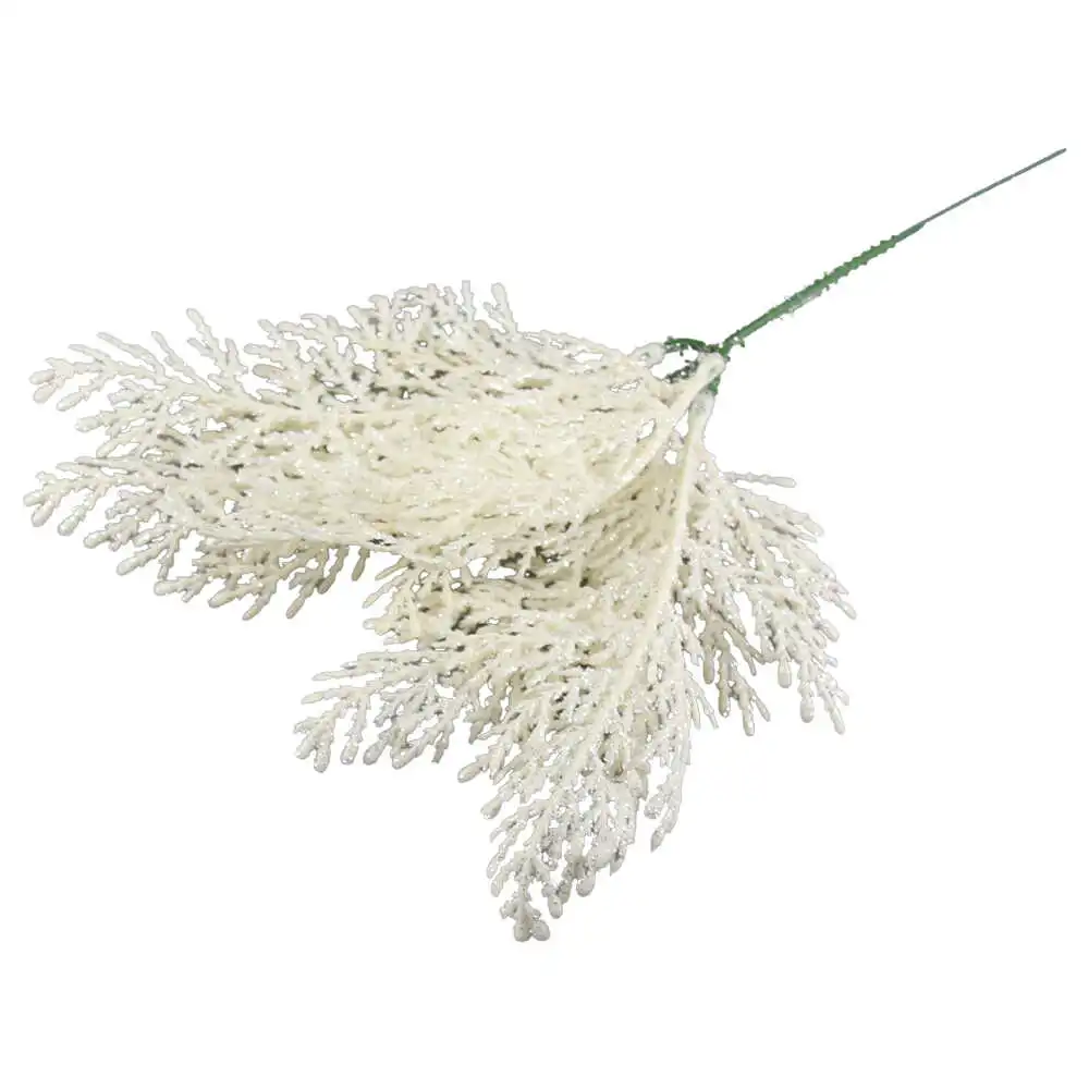 Pick creanga cu glitter alb 29 CM Pick creanga cu glitter alb 29 CM