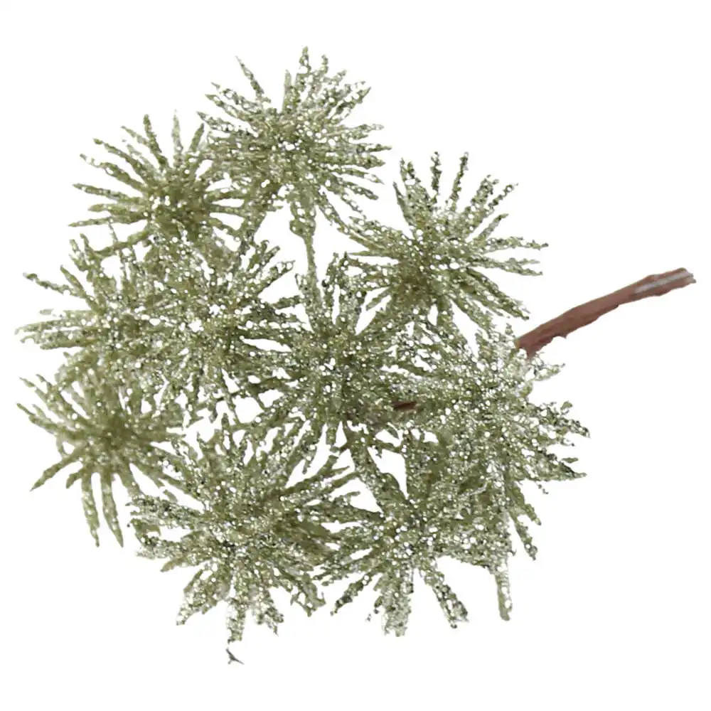 Pick creanga cu glitter auriu 11 CM Pick creanga cu glitter auriu 11 CM