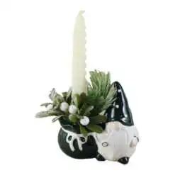 Aranjament Craciun cu spiridus si lumanare 16 CM