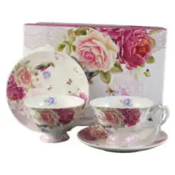 Set 2 cesti din ceramica cu farfurii