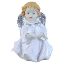 Figurina ingeras cu aripi argintii din rasina 6 CM