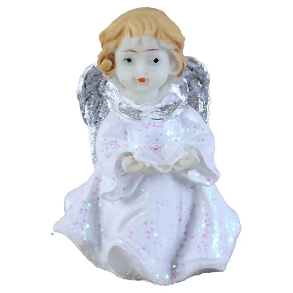 Figurina ingeras cu aripi argintii din rasina 6 CM