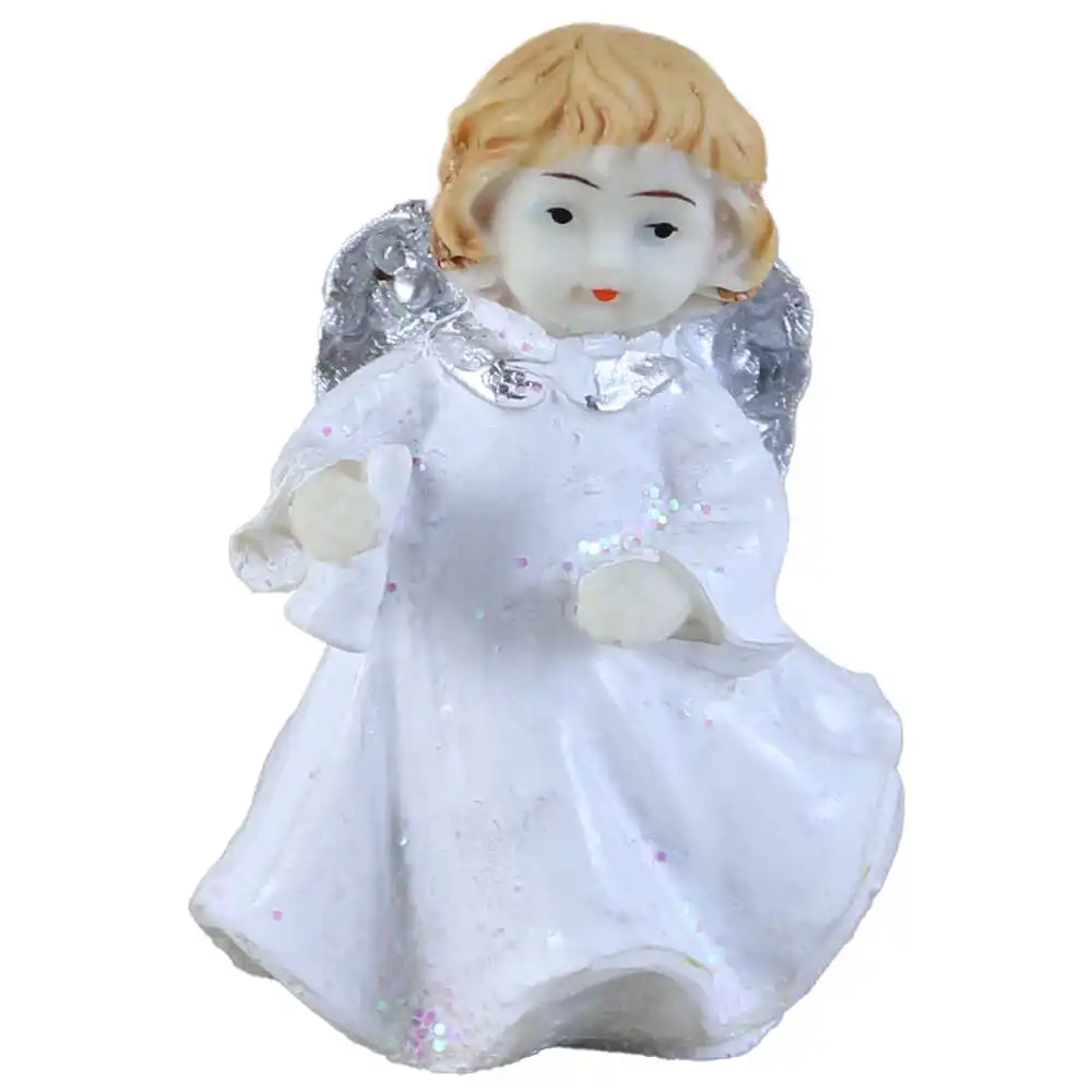 Figurina ingeras cu aripi argintii din rasina 6 CM