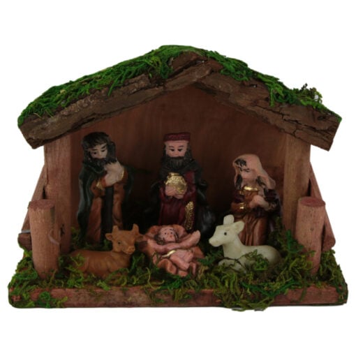 Ornament de Craciun Sceneta Betleem din lemn 15 CM