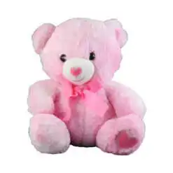 Jucarie de plus - Ursulet roz cu inimioare 25 CM