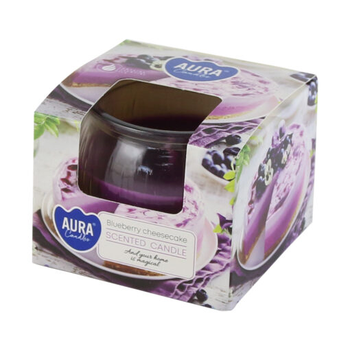 Lumanare parfumata in pahar sticla Blueberry Cheesecake