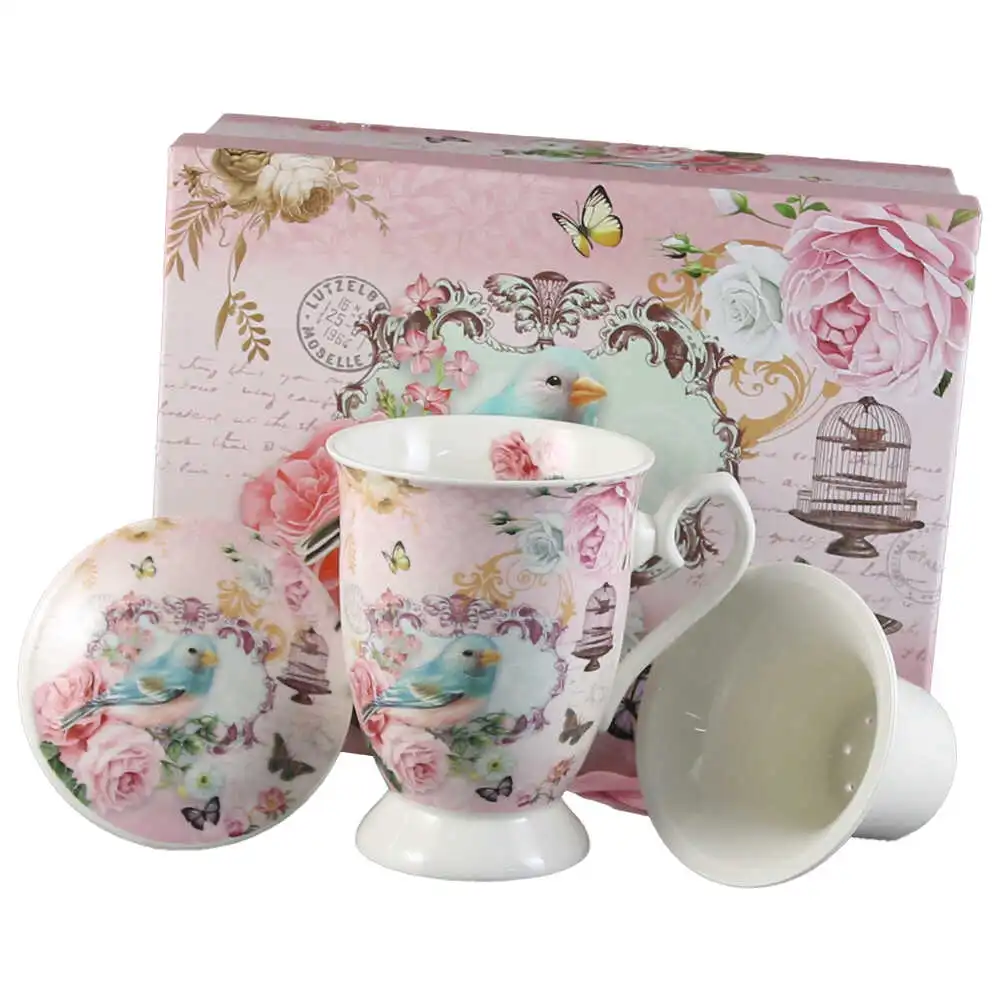 Cana ceramica cu infuzor si capac