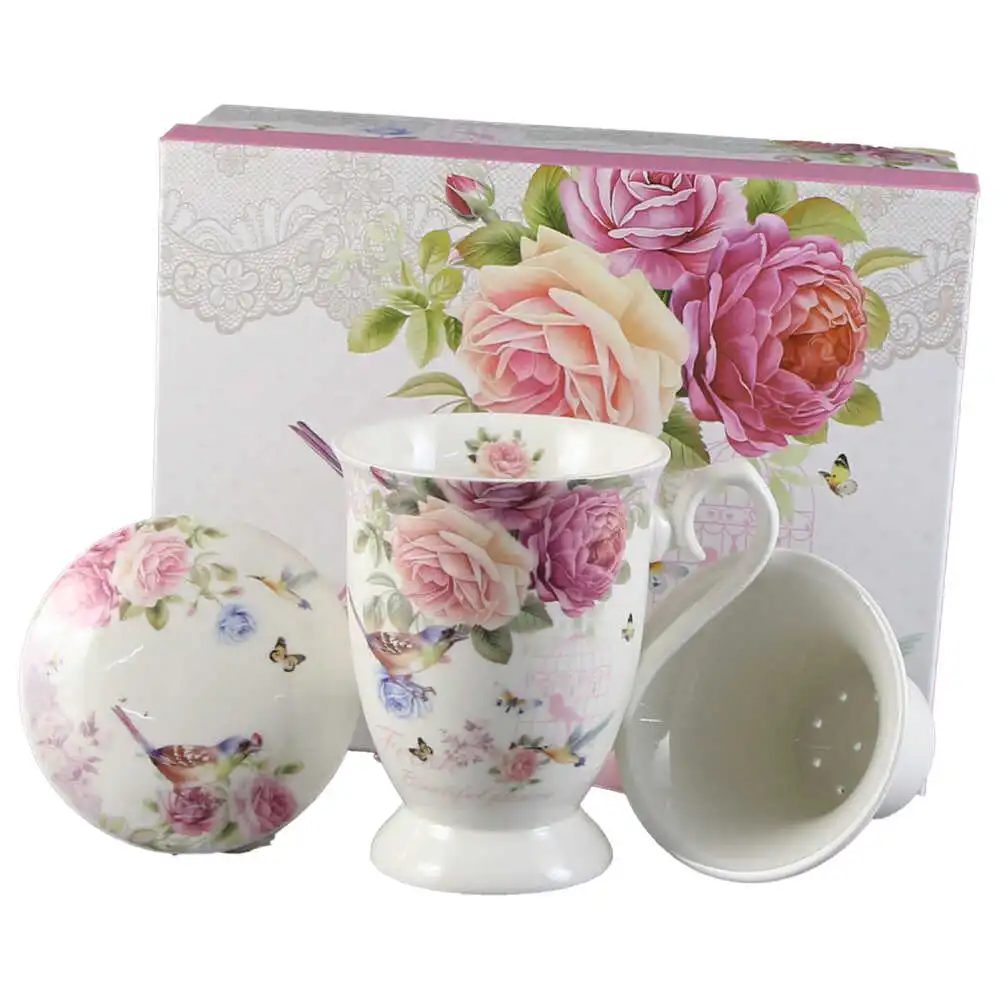Cana ceramica cu infuzor si capac