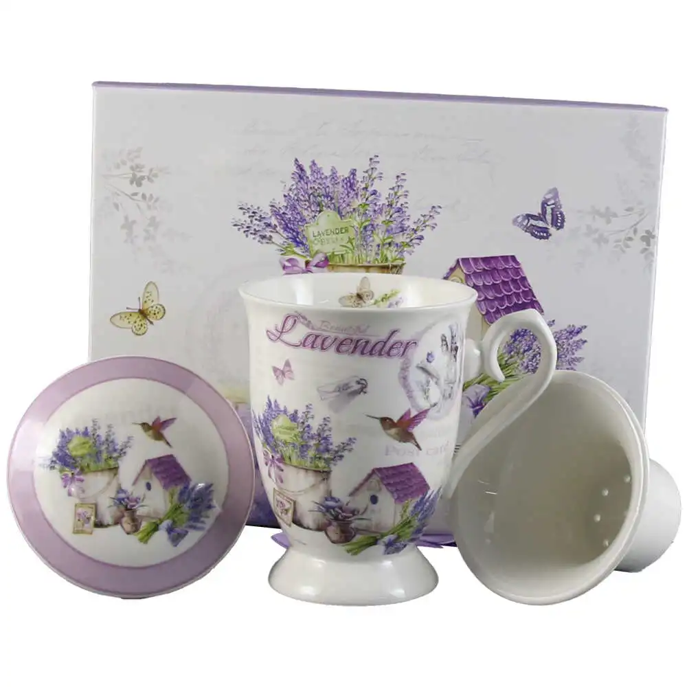Cana ceramica cu infuzor si capac