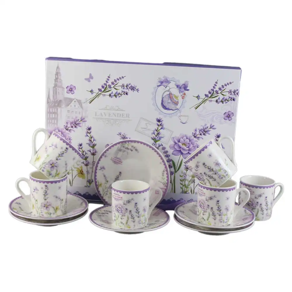 Set 6 cesti din ceramica cu farfurii