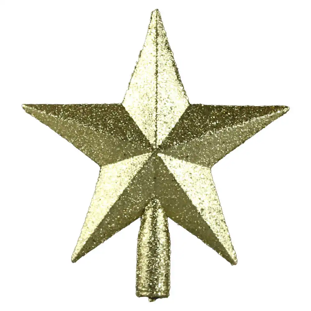 Varf de brad Stea din plastic cu glitter 20 CM