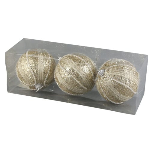 Set 3 globuri pentru brad din foam 8 CM
