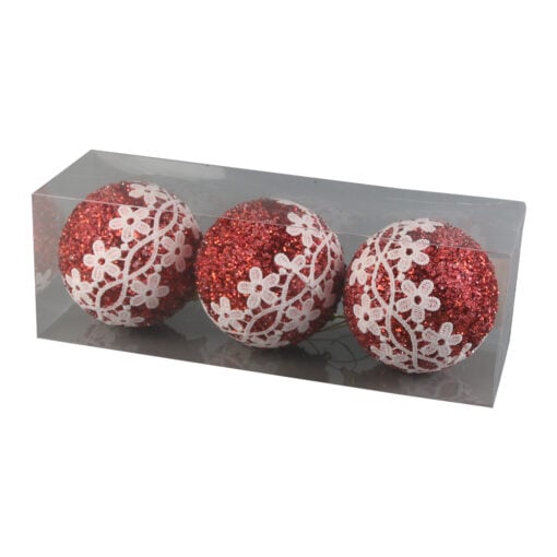Set 3 globuri pentru brad din foam 8 CM
