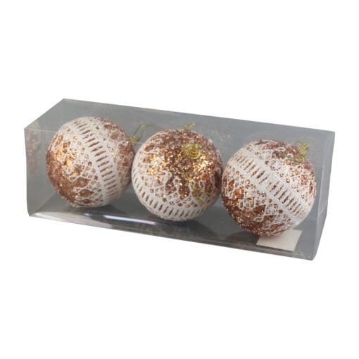 Set 3 globuri pentru brad din foam 8 CM