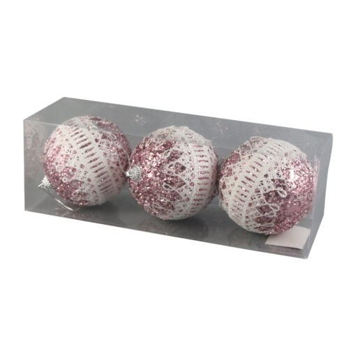 Set 3 globuri pentru brad din foam 8 CM