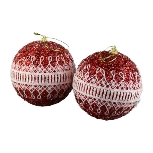 Set 2 globuri pentru brad din foam 10 CM