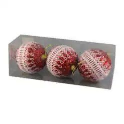 Set 3 globuri pentru brad din foam 8 CM