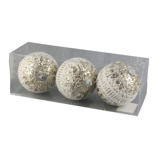 Set 3 globuri pentru brad din foam 8 CM