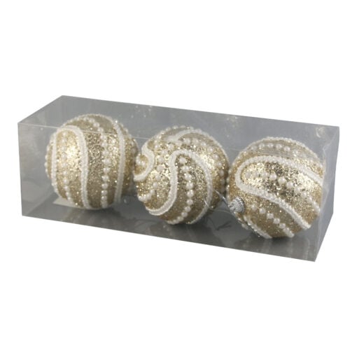 Set 3 globuri pentru brad din foam 8 CM