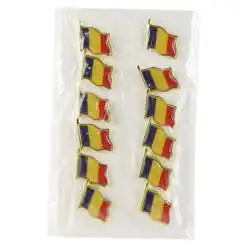 Set 12 insigne rotunde cu steagul Romaniei