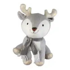 Jucarie de plus - Ren cu fular si corn cu sclipici 25 CM