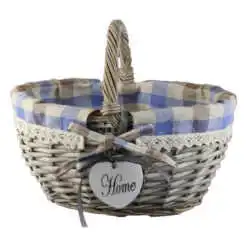 Cos din rachita cu maner si husa 28x22 CM "Home"