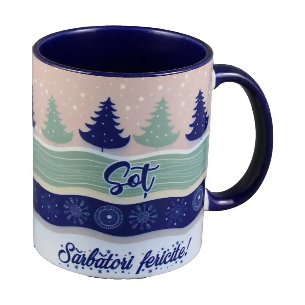 Cana ceramica "Sot...Sarbatori Fericite!" Cana ceramica "Sot...Sarbatori Fericite!"