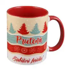 Cana ceramica "Prietena...Sarbatori Fericite!"