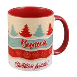 Cana ceramica "Bunica...Sarbatori Fericite!"